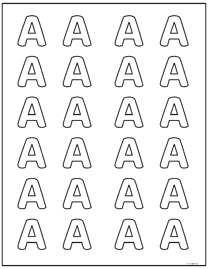 Alphabet Capital letter a coloring page