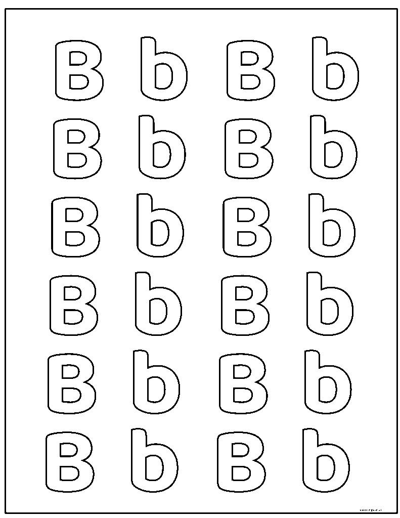 Capital letter b and small letter B coloring pagesCapital letter b and small letter B coloring pages