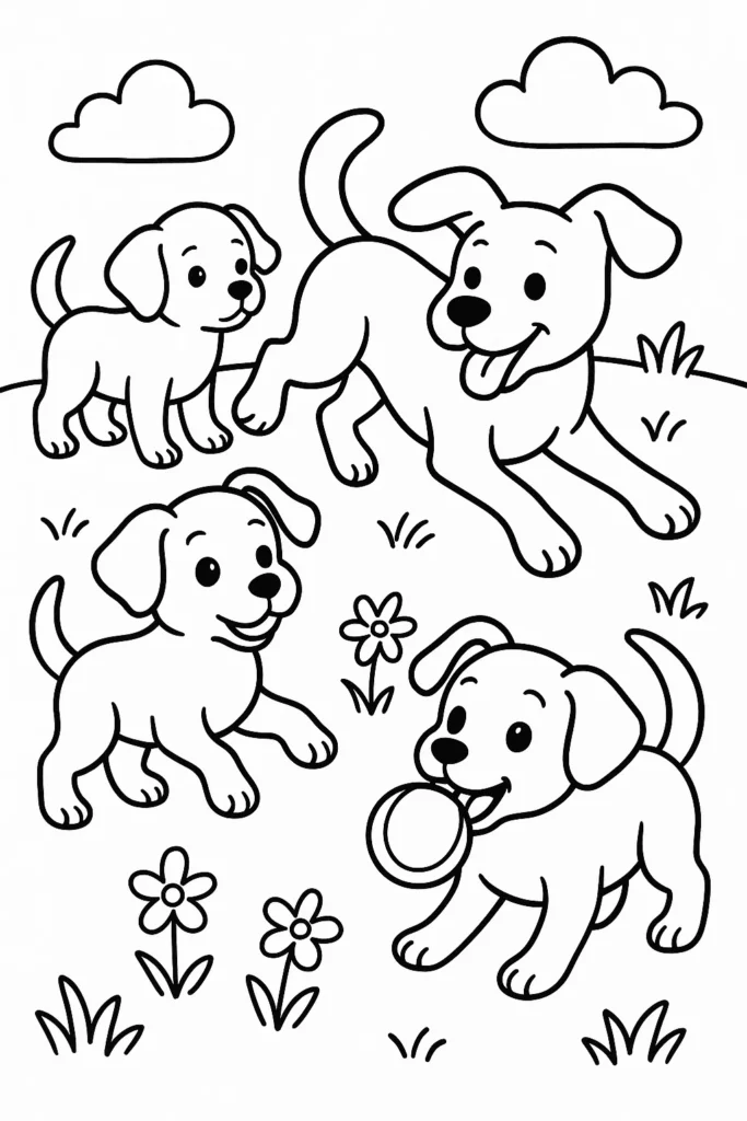 Coloring Pages Dogs and Puppies