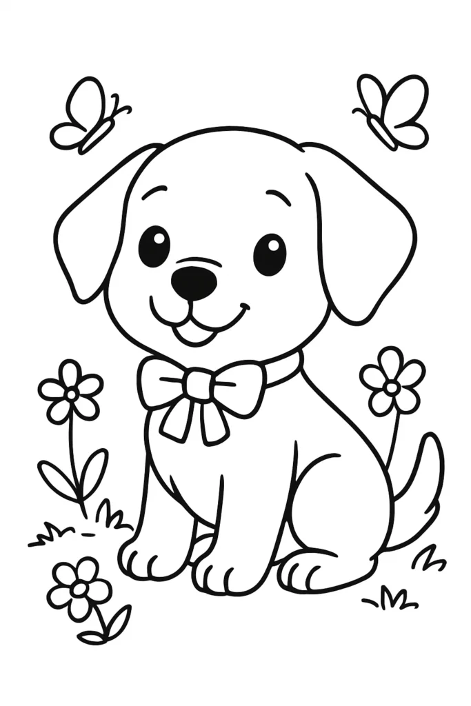 Cute puppy dog Coloring Pages