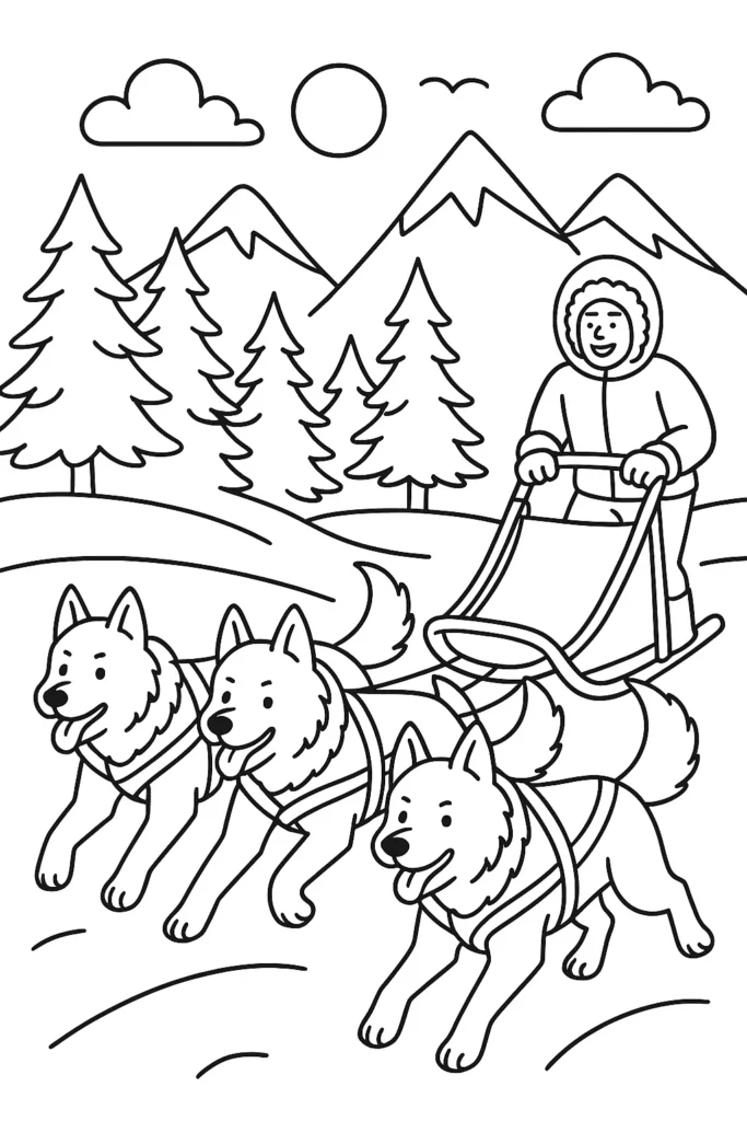 Dog Sled Journey Through Winter’s Frozen Wilderness