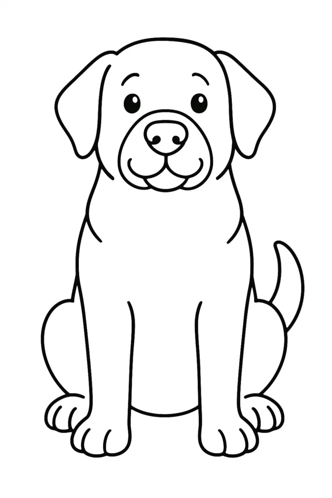 Easy Cute dog Coloring Pages