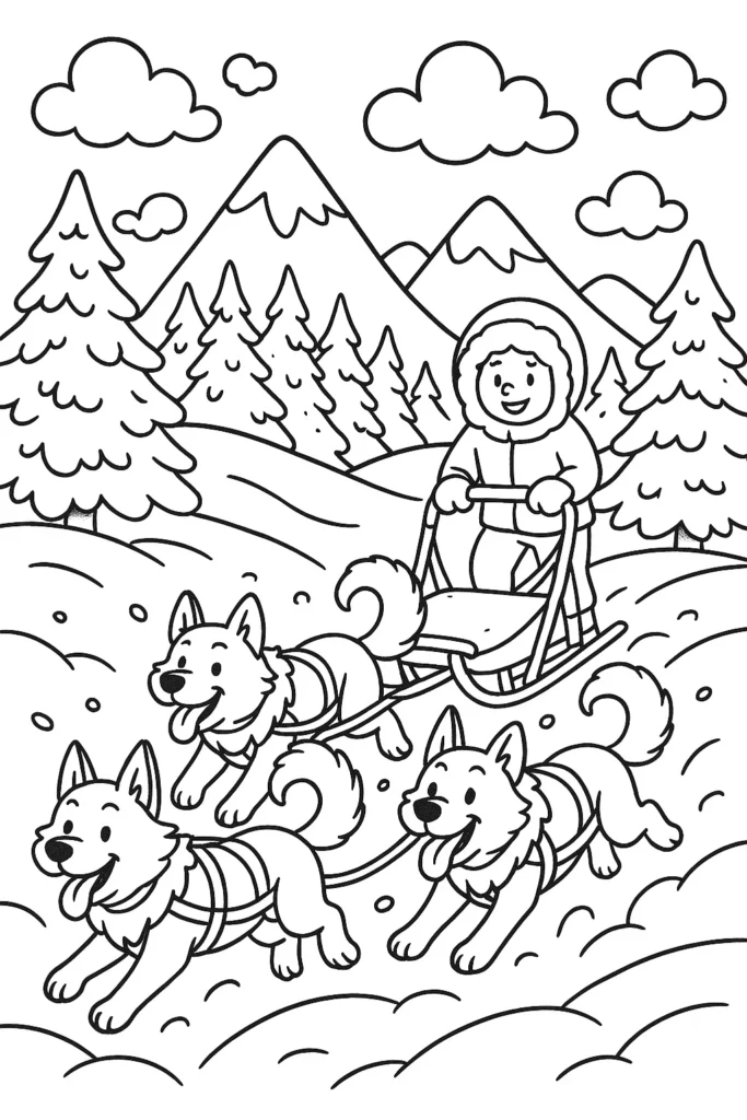 Exciting Dog Sled Race Across Snowy Peaks