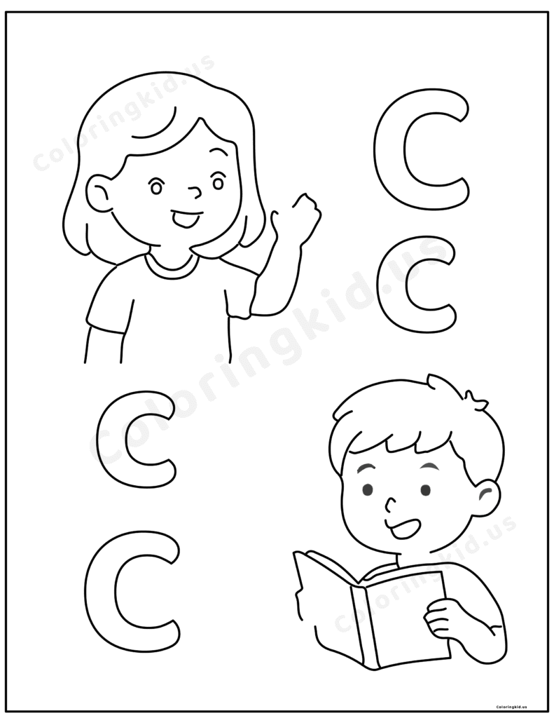 alphabet coloring pages letter c