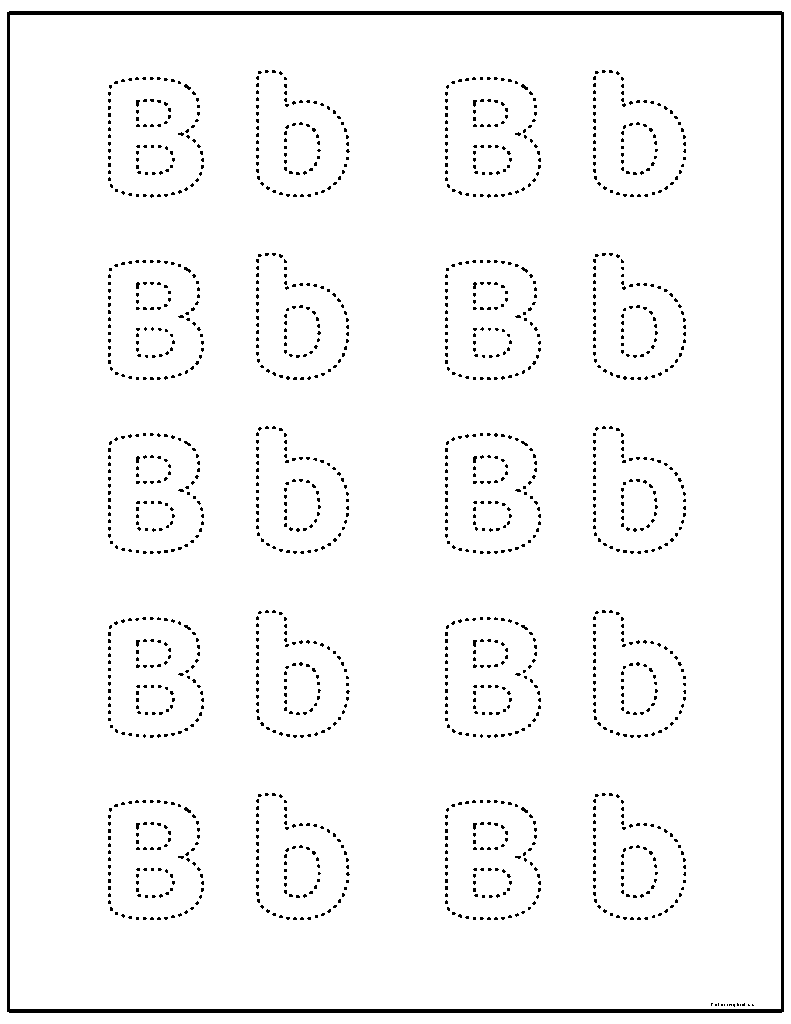 upper and lower case bubble letter b coloring page