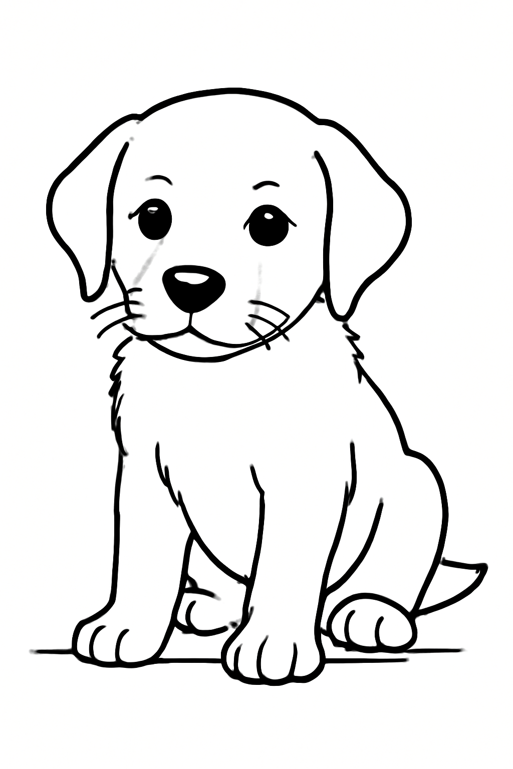 cute realistic puppy dog sitting