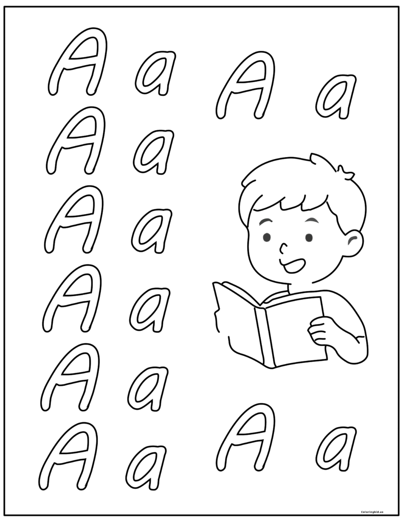 letter a coloring pages
