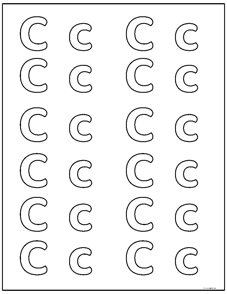 letter c printable coloring page
