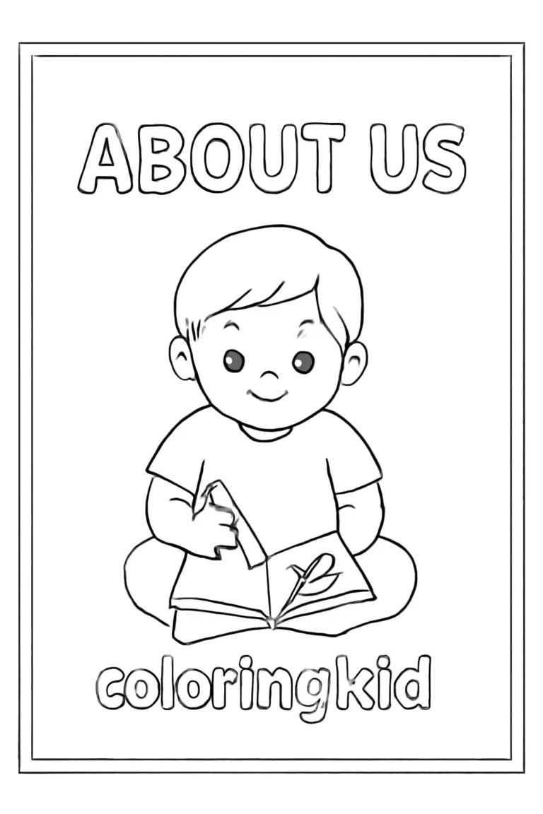 simple coloring kid about us outline