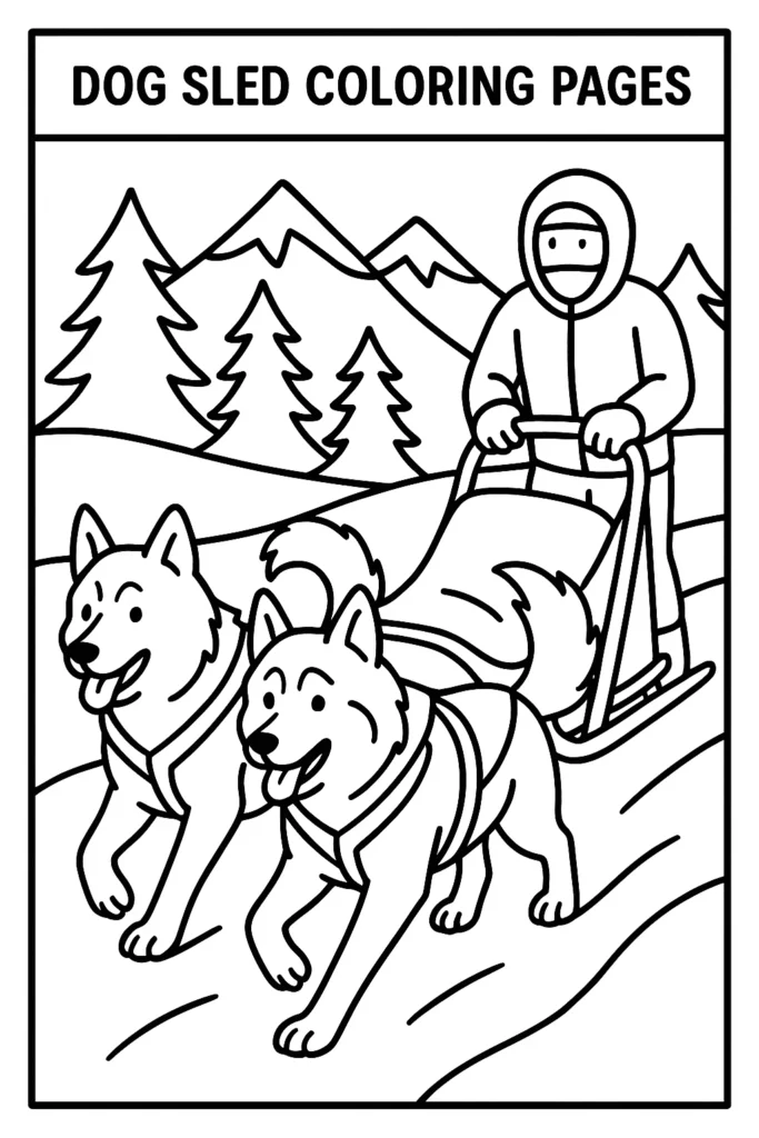 sled dog coloring pages printable
