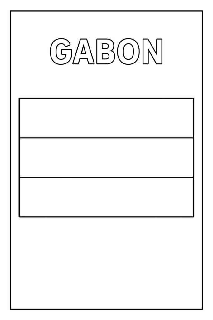 Gabon flag coloring page free